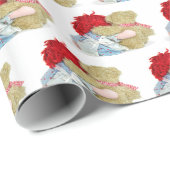 白い上にラグドールとテディベア ラッピングペーパー (ロールコーナー)