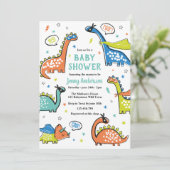 白い上に可愛い面白いスーパーヒーロー恐竜 招待状 (スタンド正面)