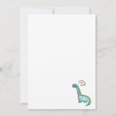 白い上に可愛い面白いスーパーヒーロー恐竜 招待状 (裏面)