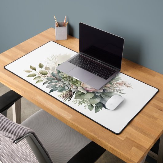 白い上に多肉質の花束 デスクマット (オフィス2)