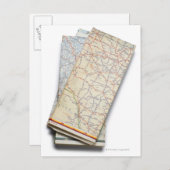 白い上に折り畳まれた道路地図のスタック ポストカード (正面/裏面)