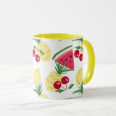 白い上に明るい果実と果実。 マグカップ (正面右)