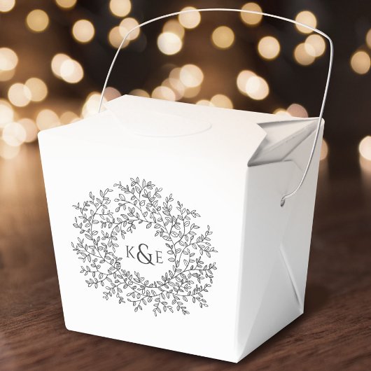 白い上に木炭の葉グレーアートの結婚輪を描く フェイバーボックス