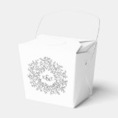 白い上に木炭の葉グレーアートの結婚輪を描く フェイバーボックス (正面サイド)