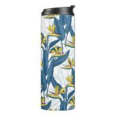 白い上に楽園の花の鳥 タンブラー (回転左)