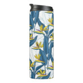 白い上に楽園の花の鳥 タンブラー (回転右)