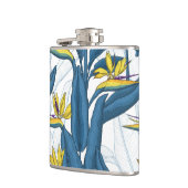 白い上に楽園の花の鳥 フラスク (左)