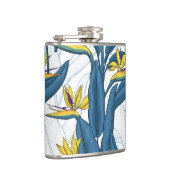 白い上に楽園の花の鳥 フラスク (右)