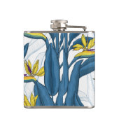 白い上に楽園の花の鳥 フラスク (裏面)