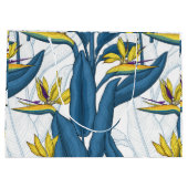 白い上に楽園の花の鳥 ラージペーパーバッグ (裏面)