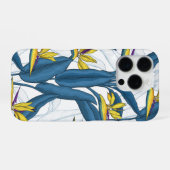 白い上に楽園の花の鳥 iPhoneケース (裏面横)