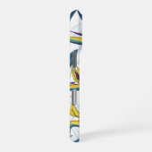 白い上に楽園の花の鳥 iPhoneケース (右側面)