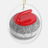 白い上に石をカール セラミックオーナメント (左)