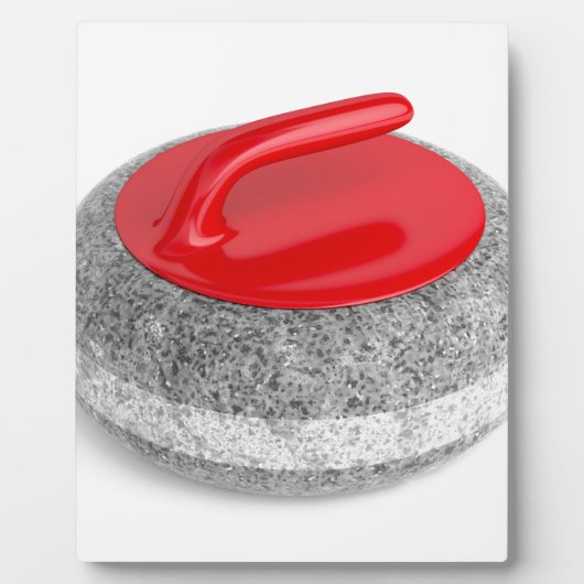 白い上に石をカール フォトプラーク (正面)