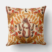 白い上に秋のリス クッション (裏面)