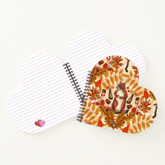 白い上に秋のリス ノートブック (内部)