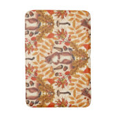 白い上に秋のリス バスマット (正面縦)