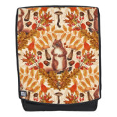 白い上に秋のリス バックパック (正面)