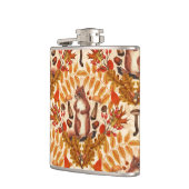 白い上に秋のリス フラスク (左)