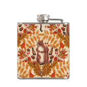 白い上に秋のリス フラスク (裏面)