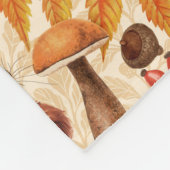 白い上に秋のリス フリースブランケット (角)