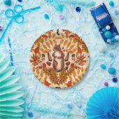 白い上に秋のリス ペーパープレート (パーティー)