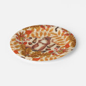 白い上に秋のリス ペーパープレート (アングル)