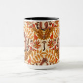 白い上に秋のリス マグカップ (中央)