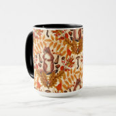 白い上に秋のリス マグカップ (正面左)