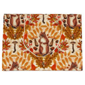 白い上に秋のリス ラージペーパーバッグ (正面)