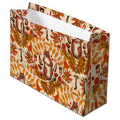 白い上に秋のリス ラージペーパーバッグ (正面アングル)