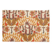 白い上に秋のリス 枕カバー (裏面-左)