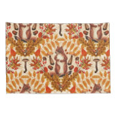 白い上に秋のリス 枕カバー (裏面-右)