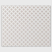 白い上に茶色の重なり合う円のラッピング紙 ラッピングペーパー (フラット)