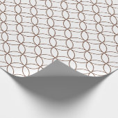 白い上に茶色の重なり合う円のラッピング紙 ラッピングペーパー (角)