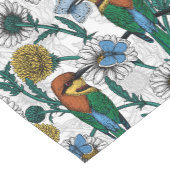 白い上に蜂の食べ物、青い蝶やデイジー ショートテーブルランナー (コーナー)