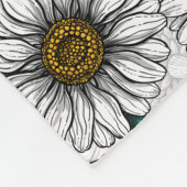 白い上に蜂の食べ物、青い蝶やデイジー フリースブランケット (角)