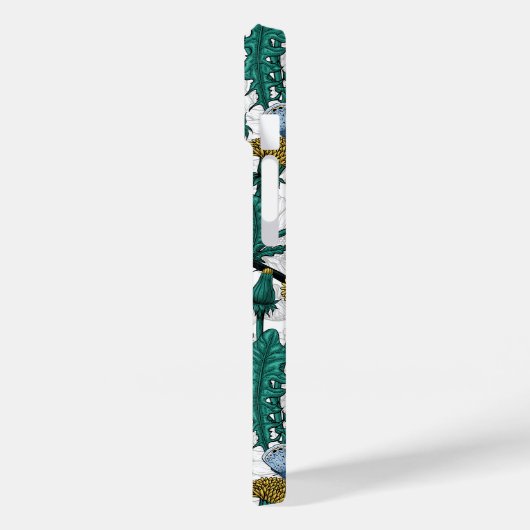 白い上に蜂の食べ物、青い蝶やデイジー Case-Mate iPhoneケース (裏面 / 左)