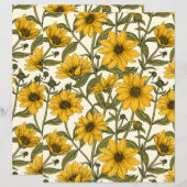 白い上に野生のヒマワリ (正面/裏面)