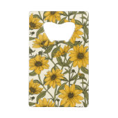 白い上に野生のヒマワリ クレジットカード栓抜き (裏面)