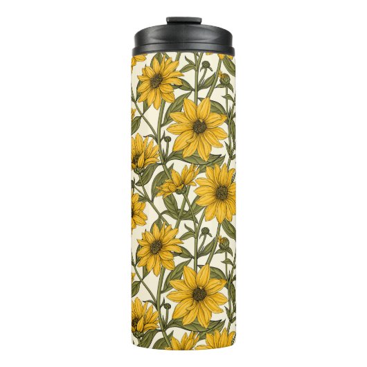 白い上に野生のヒマワリ タンブラー (正面)