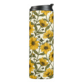 白い上に野生のヒマワリ タンブラー (回転左)