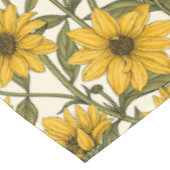 白い上に野生のヒマワリ テーブルクロス (アングル)