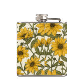 白い上に野生のヒマワリ フラスク (裏面)