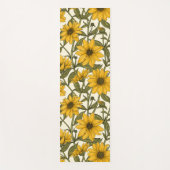 白い上に野生のヒマワリ ヨガマット (正面)