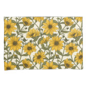 白い上に野生のヒマワリ 枕カバー (正面右)