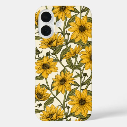 白い上に野生のヒマワリ Case-Mate iPhoneケース (裏面)