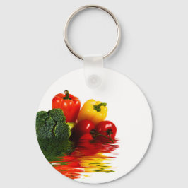 白い上に野菜のメドレー キーホルダー