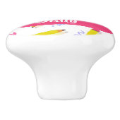 白い上に黄色い鉛筆とスクラブル セラミックノブ (側面)