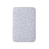 白い上のほこりっぽい紫 |リノプリント星模様 バスマット (正面縦)